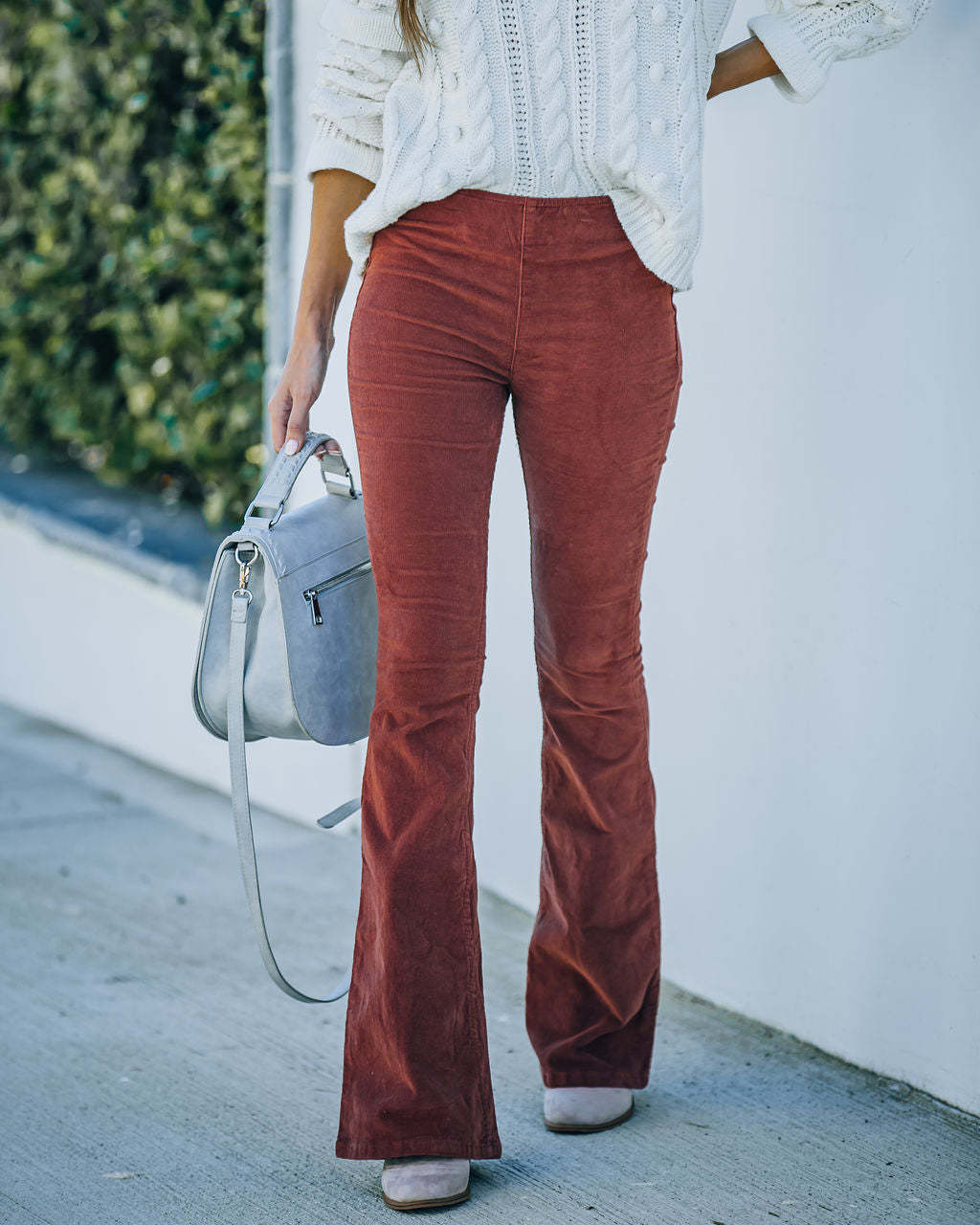 Valenzora Elastic waist Casual trousers Slim flared trousers