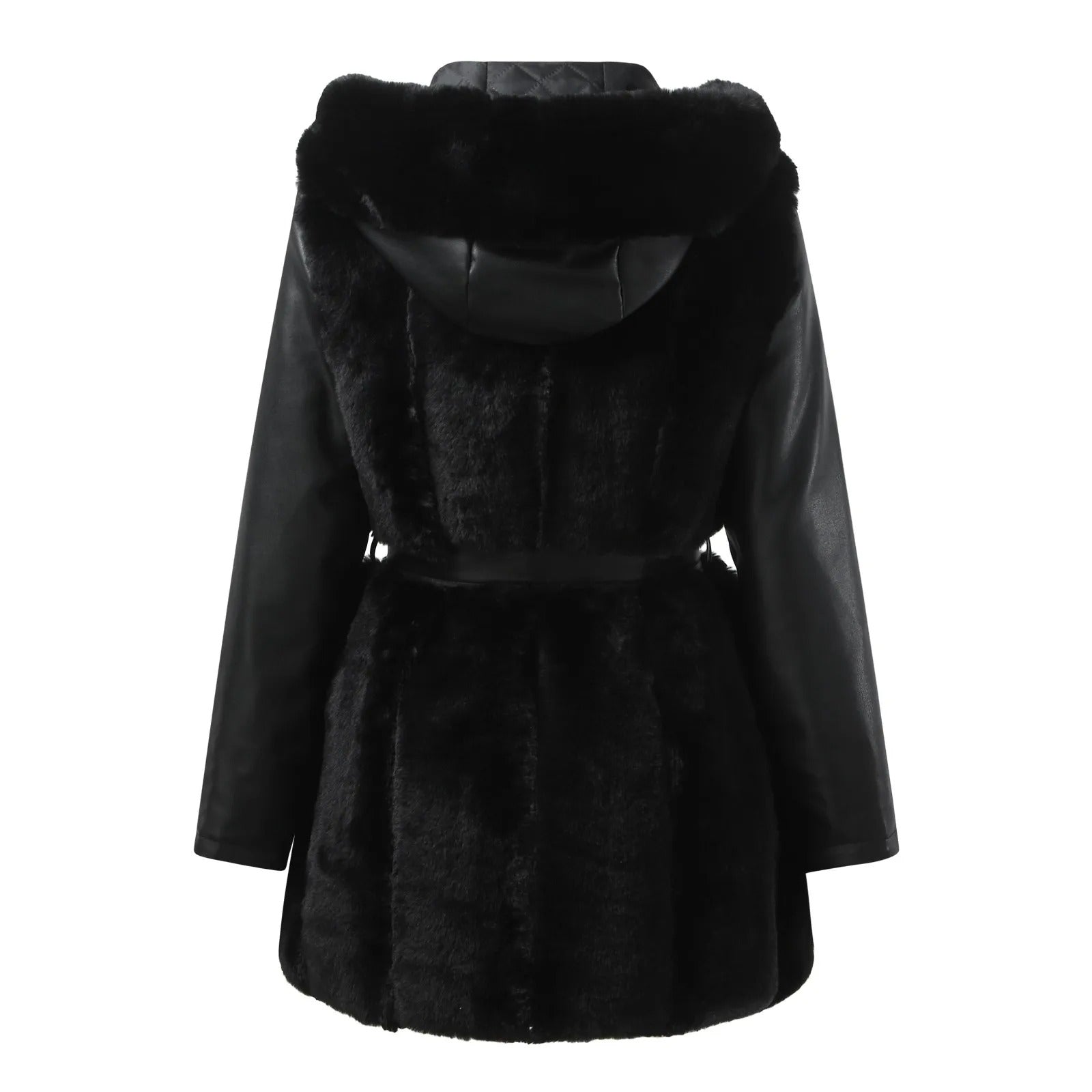 Valenzora | Stilvolle vegane Lederjacke für Damen mit Kunstfellkragen