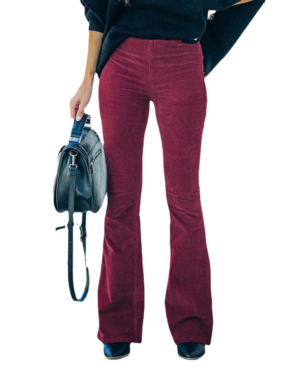 Valenzora Elastic waist Casual trousers Slim flared trousers