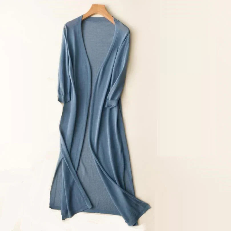 Valenzora - Long knitted sweater jacket