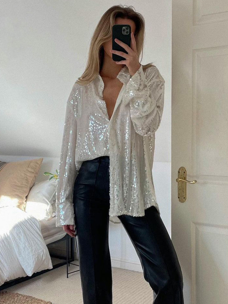 Valenzora – Extra-weites Glitzer-Shirt für Damen