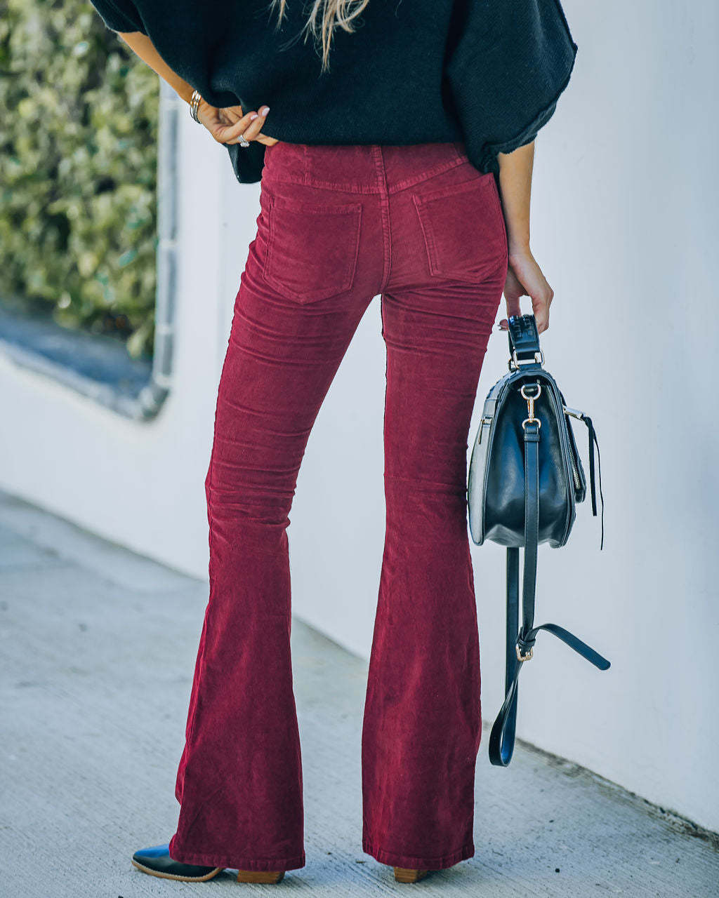 Valenzora Elastic waist Casual trousers Slim flared trousers