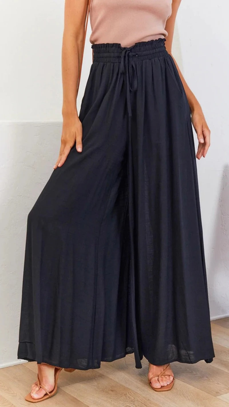 Flare summer trousers in linen