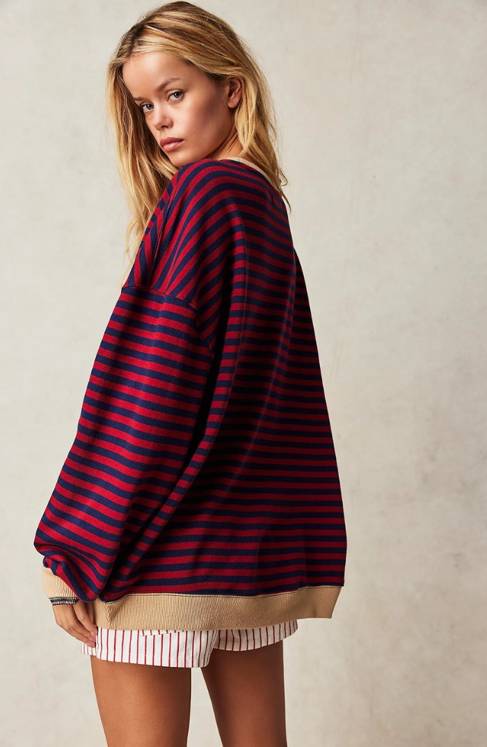 Valenzora | Gestreifter Plus-Size-Pullover