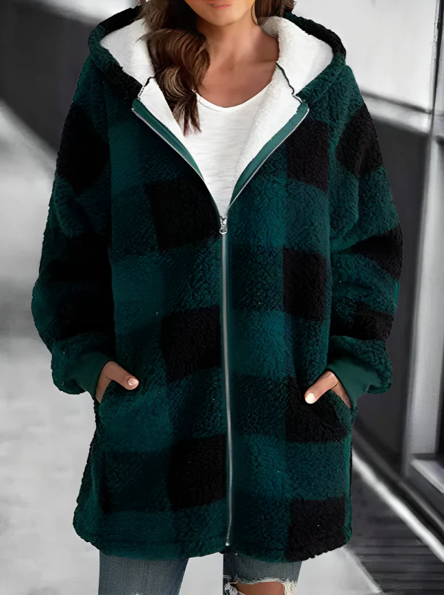 Valenzora | Karierte Kapuzenjacke für Damen