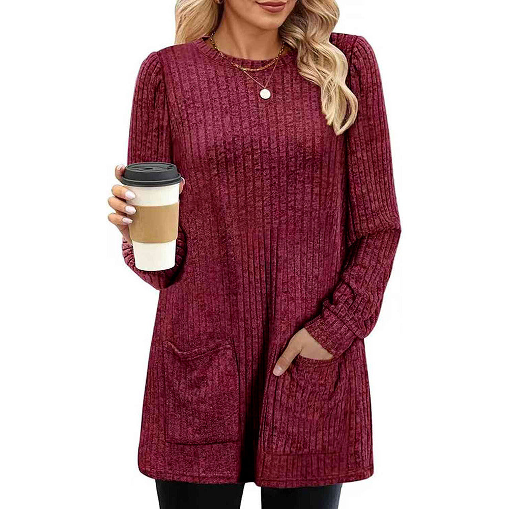 Valenzora | Herbst und Winter neues mittellanges Pulloverkleid für Damen