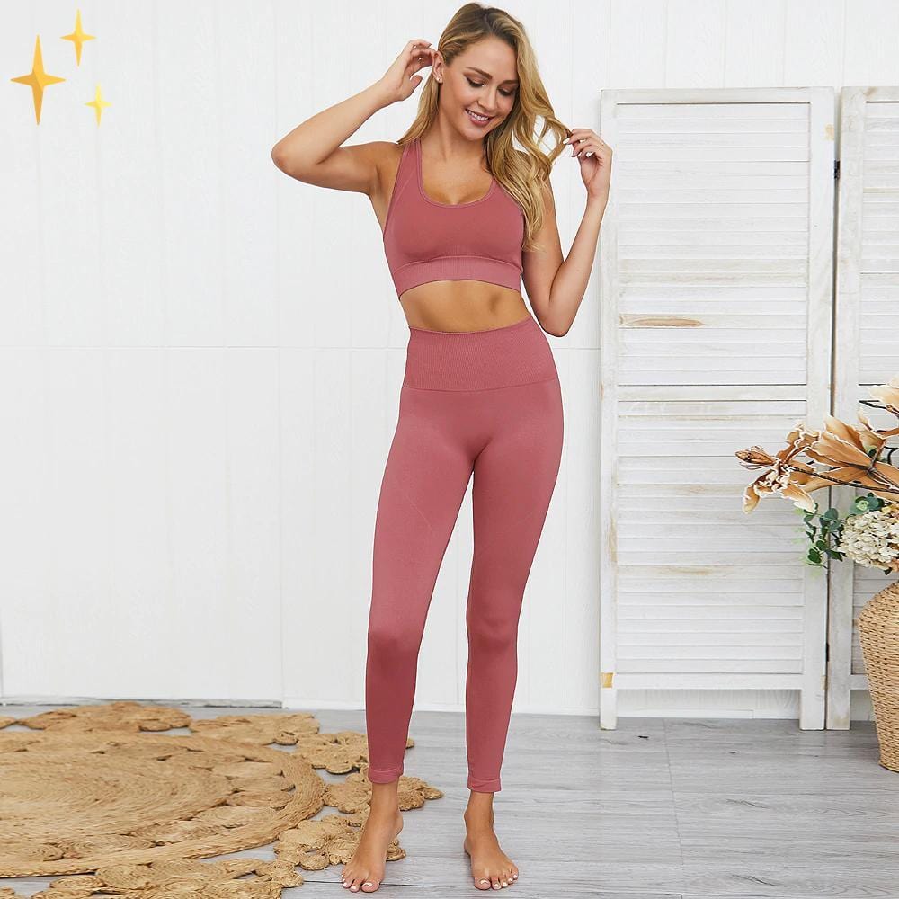 Valenzora | Colorful, stylish two-piece sports set: Seamless leggings and sports bra set