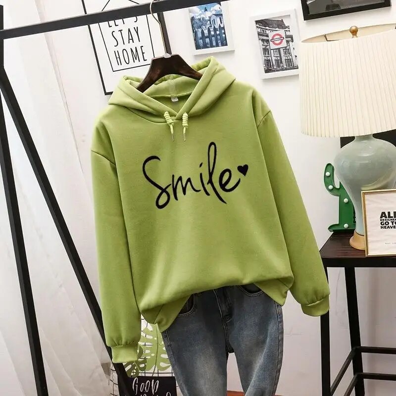 Valenzora | Relaxed Fit Smile Hoodie für Damen