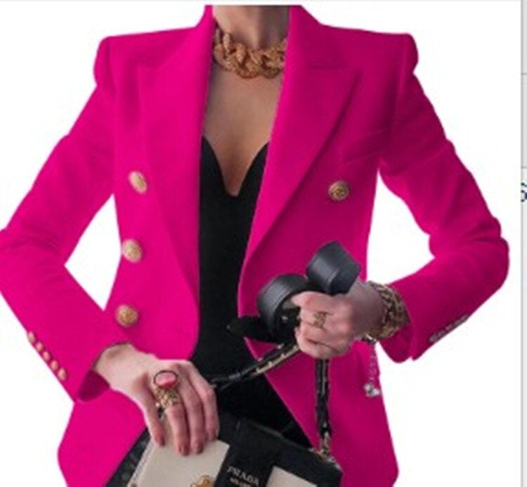 Valenzora Mode Solid Button Suit Jacket