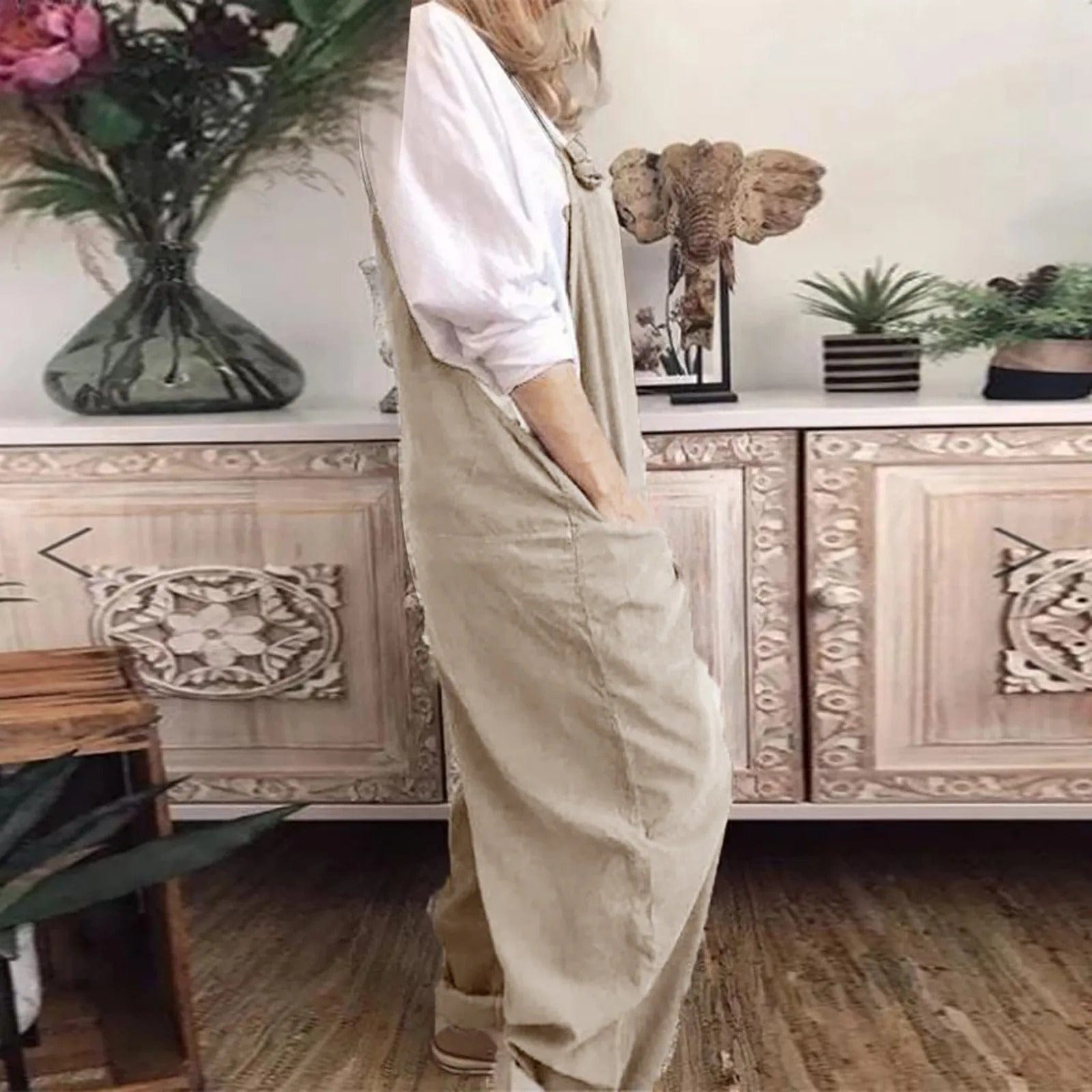 Jumpsuit aus locker gewebtem Polyester und Elasthan