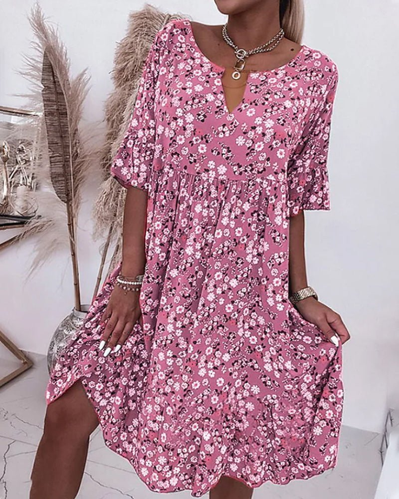 Valenzora | Floral print dress with a relaxed fit for women