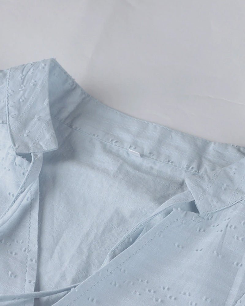 Valenzora | Relaxing Boho Shirt Dress with V-Neck for Women