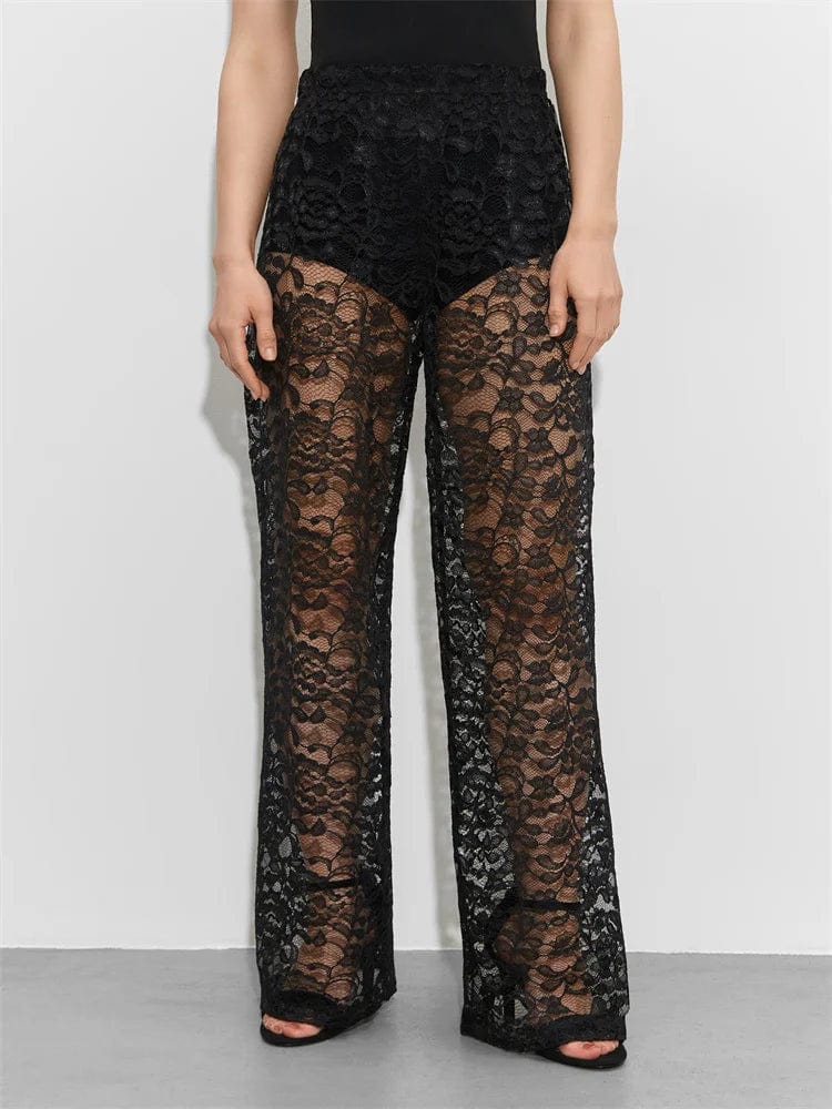 Valenzora | Spitzenhose Elegante weiße & schwarze Spitzenhose