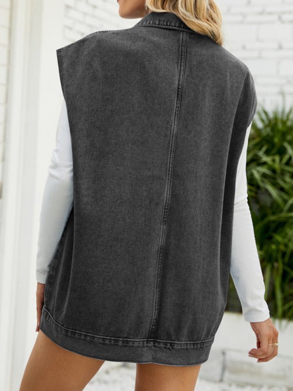 Valenzora | New denim vest, summer fashion trend, sleeveless denim vest
