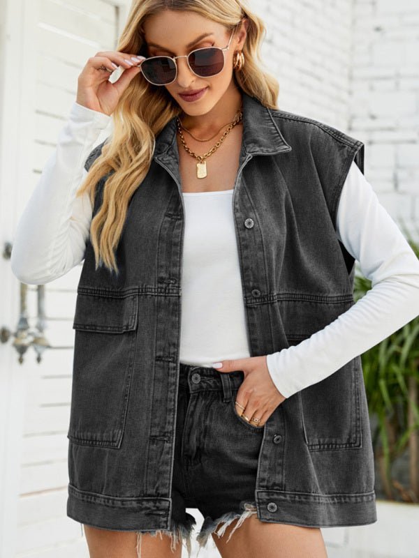 Valenzora | New denim vest, summer fashion trend, sleeveless denim vest