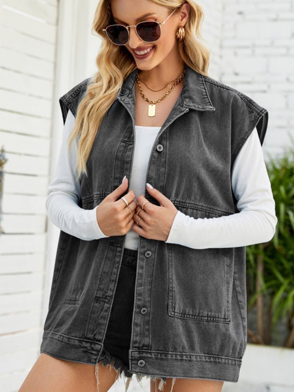 Valenzora | New denim vest, summer fashion trend, sleeveless denim vest