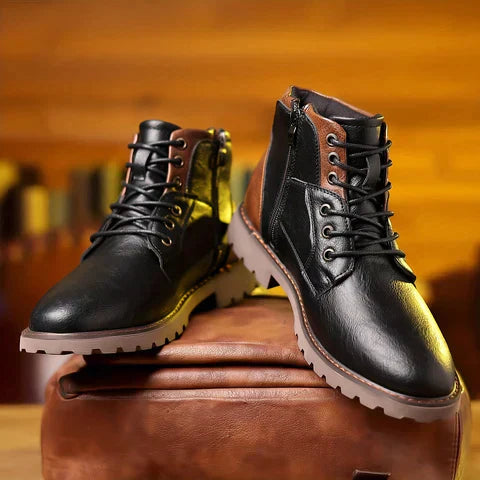 Lederstiefel mit Reißverschluss