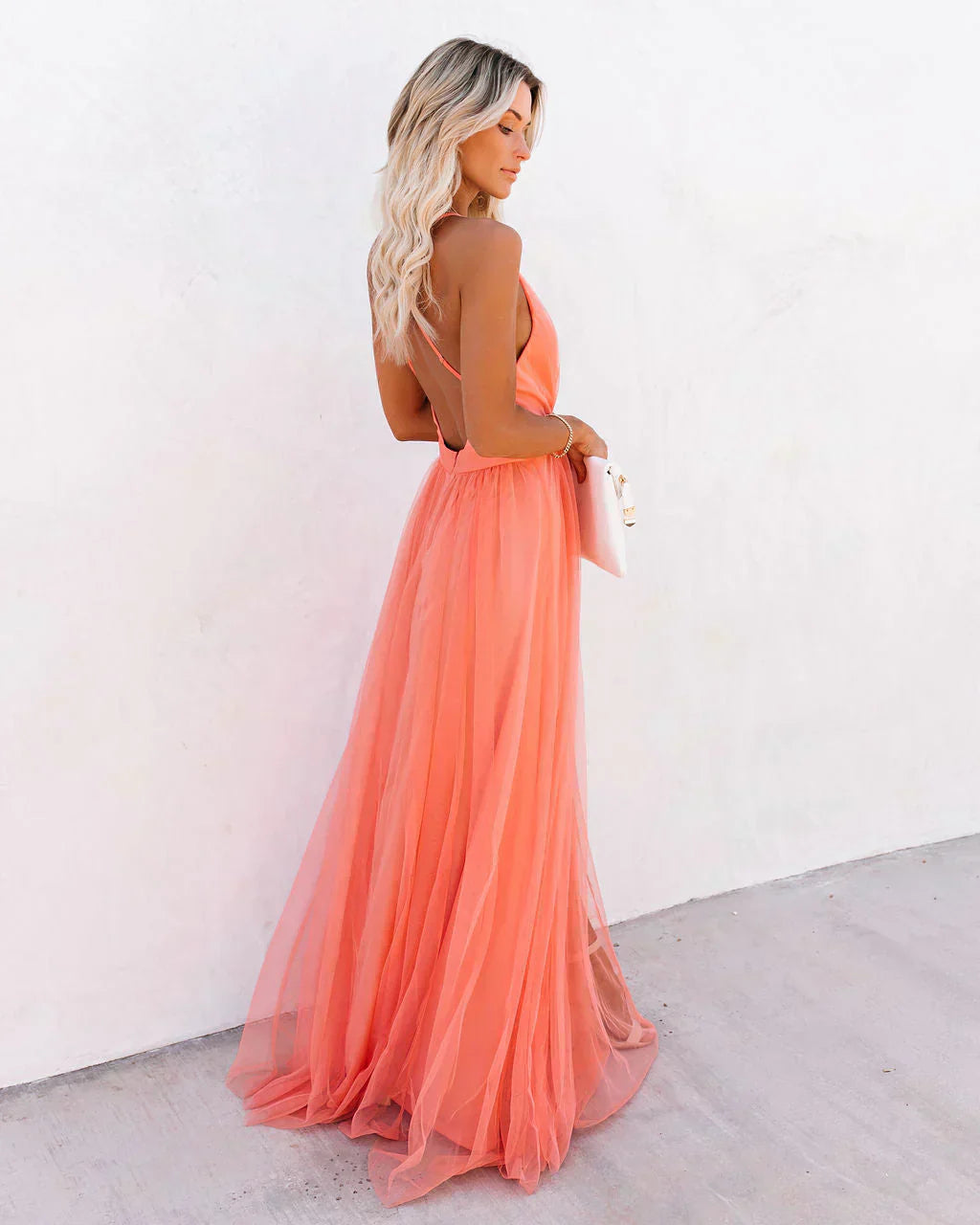 Valenzora | Elegant orange strapless dress for women
