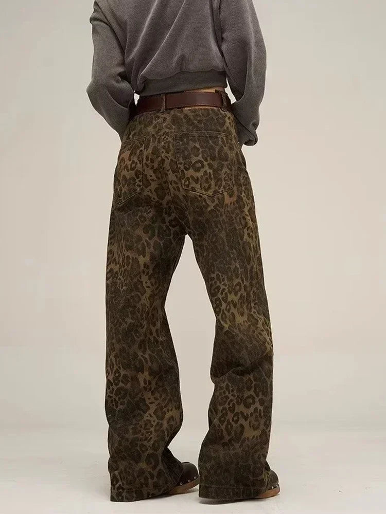 Leopard print jeans