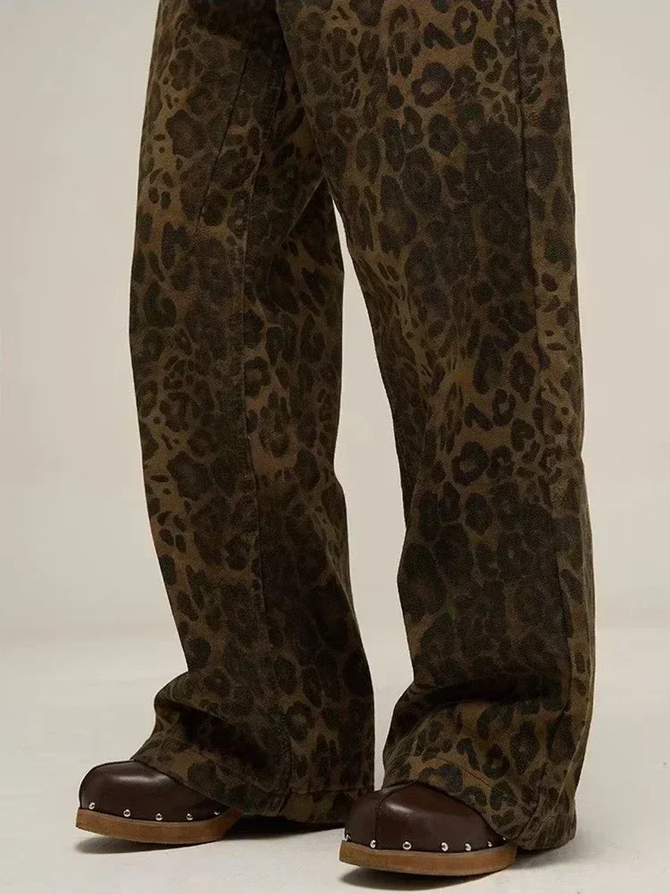 Leopard print jeans