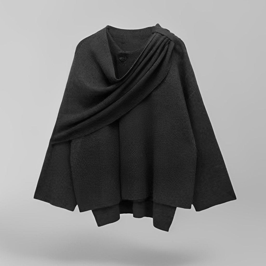 Valenzora | Elegant wool trench coat with scarf set
