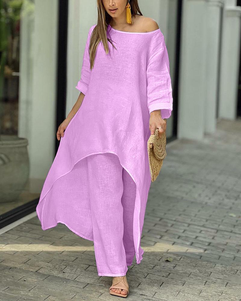 Valenzora | Chic linen tunic & trousers combination for women