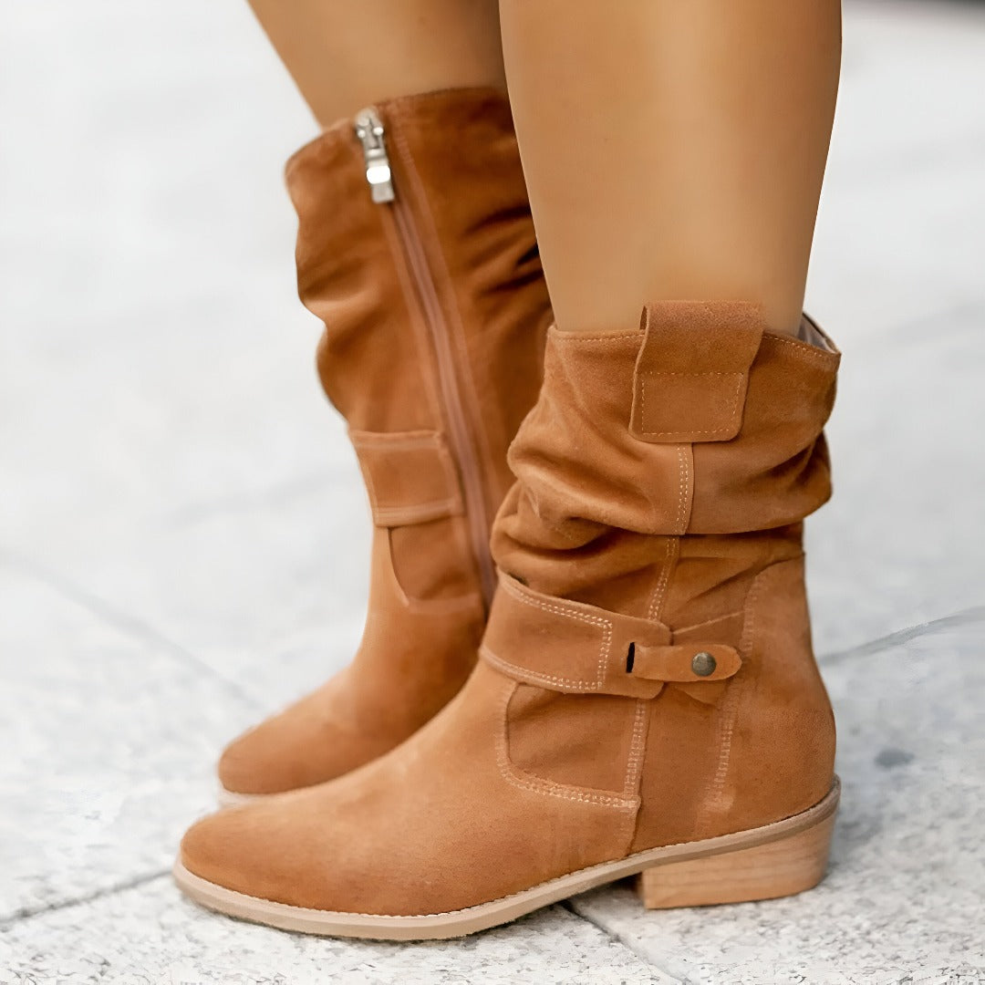 Valenzora | Casual suede boots with a pointed toe
