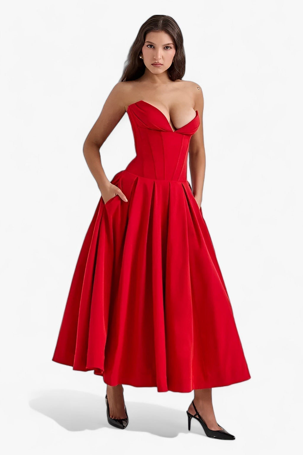 Schwarzes Korsettkleid