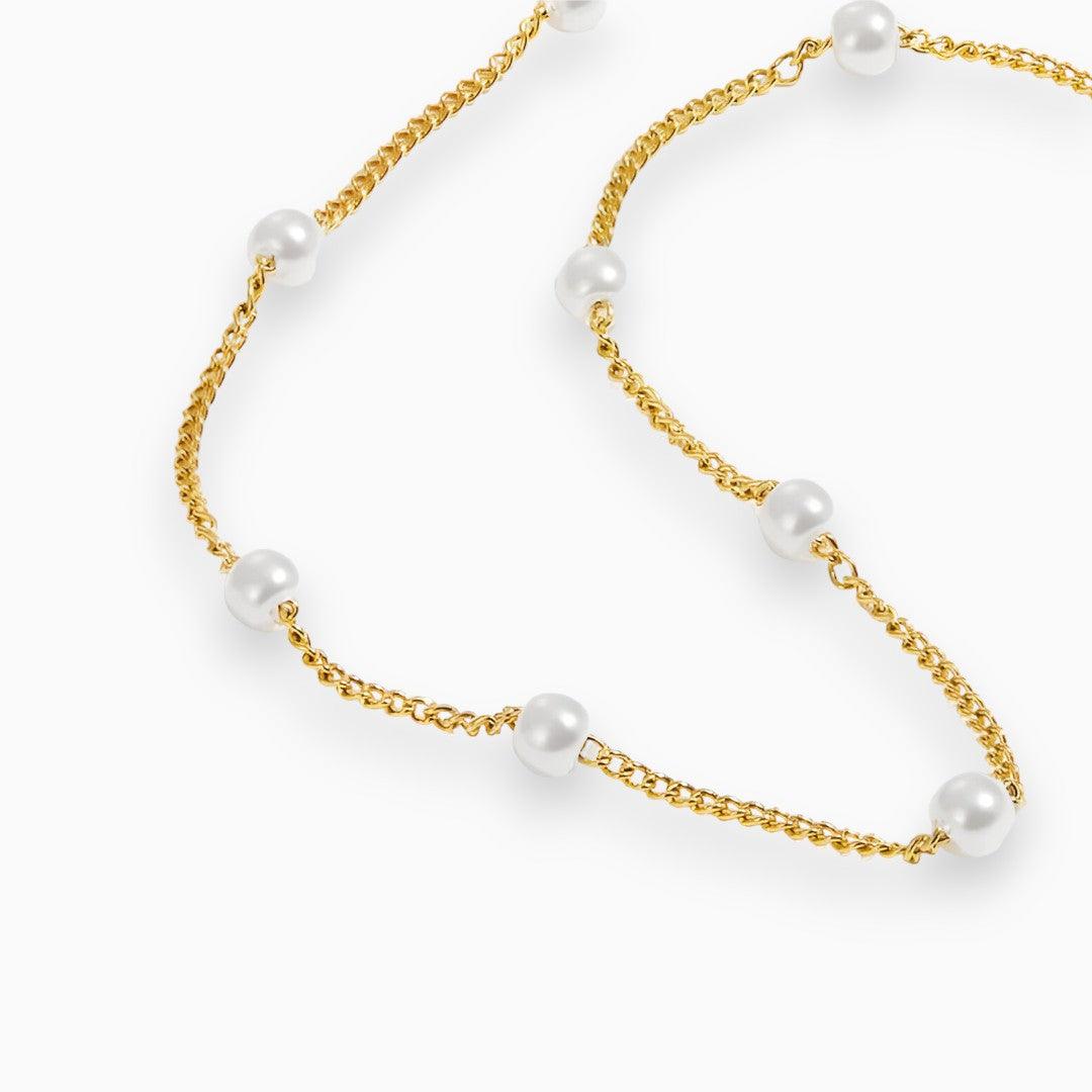 Valenzora | Elegante goldene Perlenkette mit raffiniertem Charme für Damen