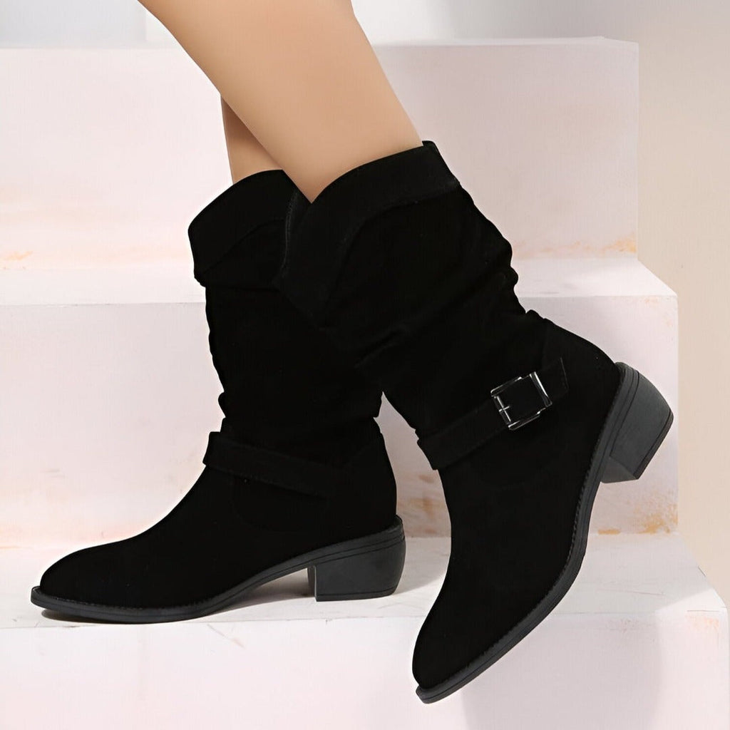 Valenzora | Casual suede boots with a pointed toe