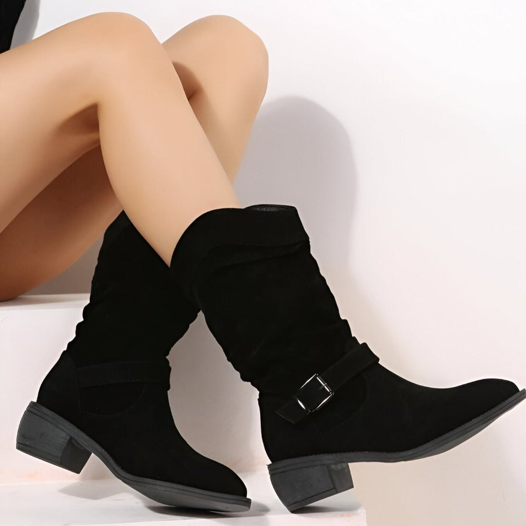 Valenzora | Casual suede boots with a pointed toe