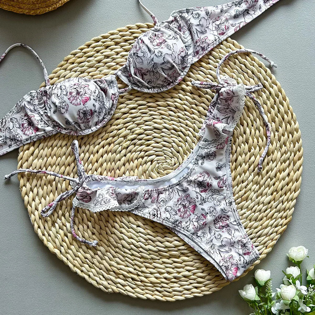 Valenzora | Push-up-Bikini mit Blumenprint