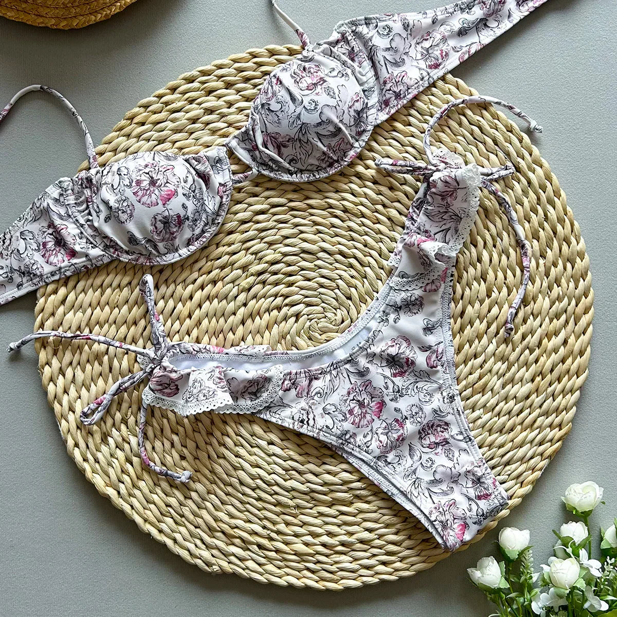 Valenzora | Push-up-Bikini mit Blumenprint