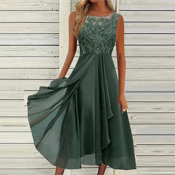 Valenzora | Chiffon Midi Dress for Women - Airy & Graceful