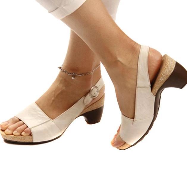 Valenzora - Women's slingback sandals with low heel and adjustable buckle | Comfortable women's sandals