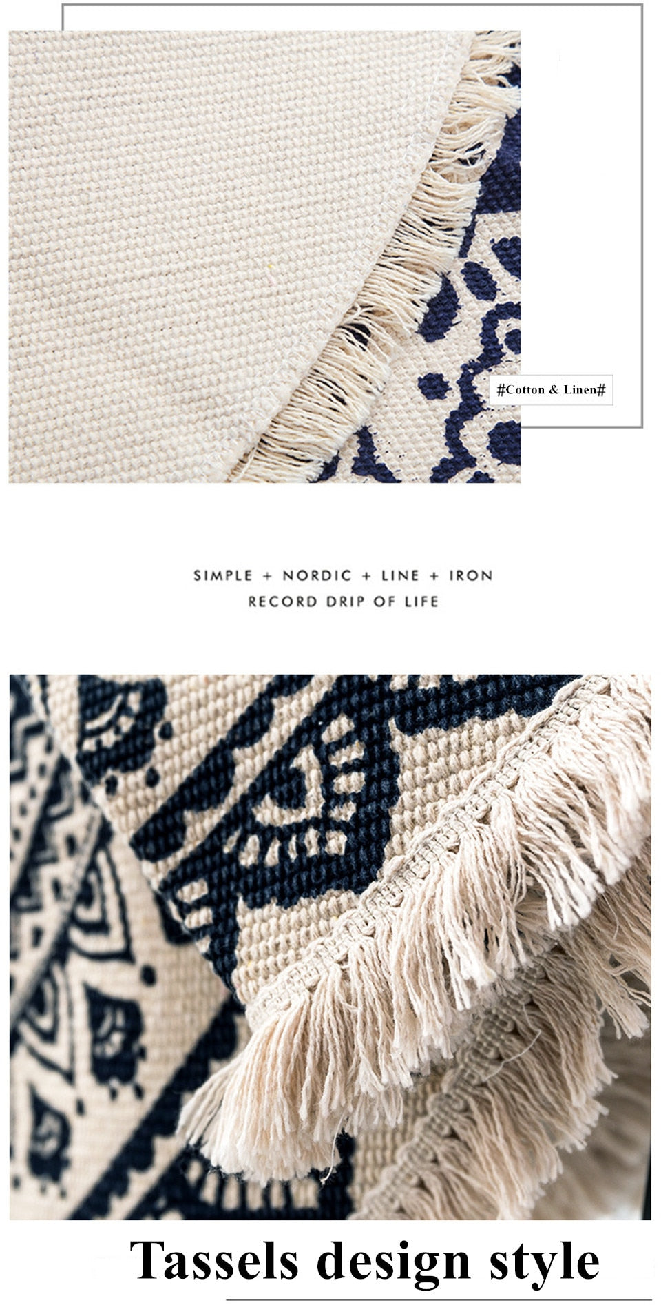 Valenzora | Boho-Strandteppich mit Quasten