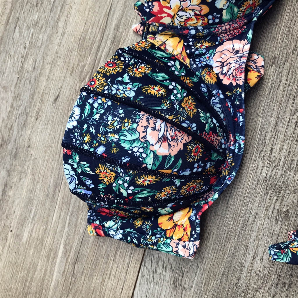 Valenzora | Bandeau Floral Pattern Bikini