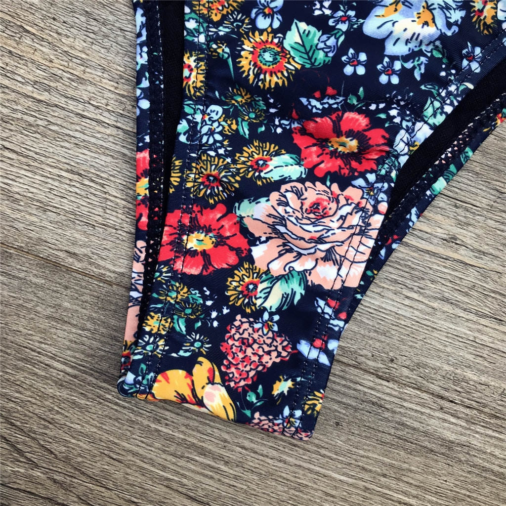 Valenzora | Bandeau Floral Pattern Bikini