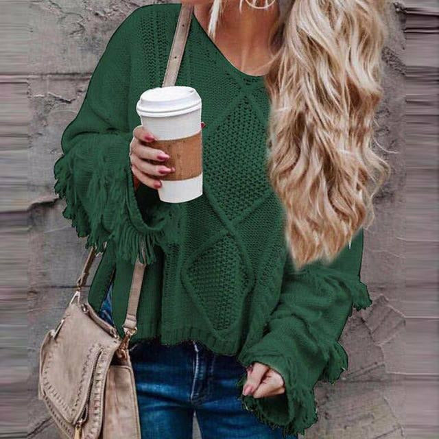 Valenzora | Vintage Loose Fringe Sweater
