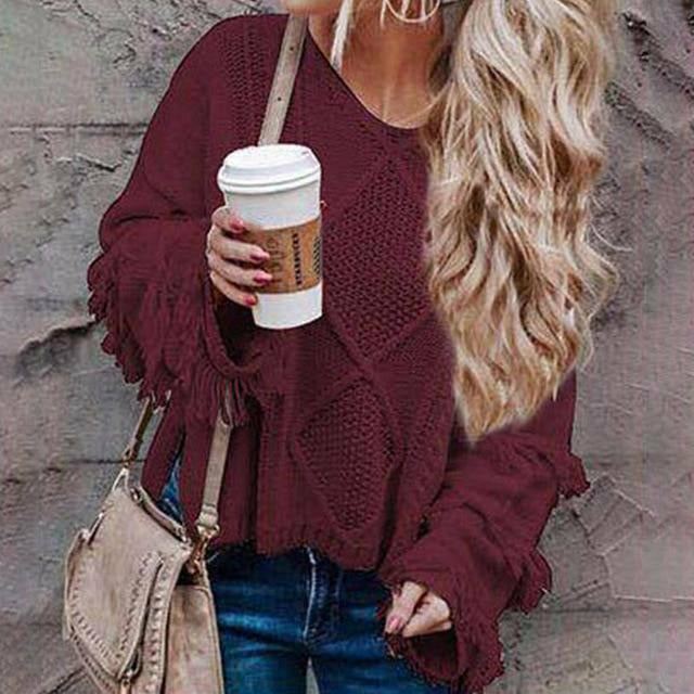 Valenzora | Vintage Loose Fringe Sweater