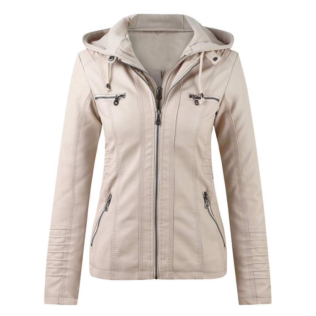 Valenzora | Designer Leather Jacket with Hood