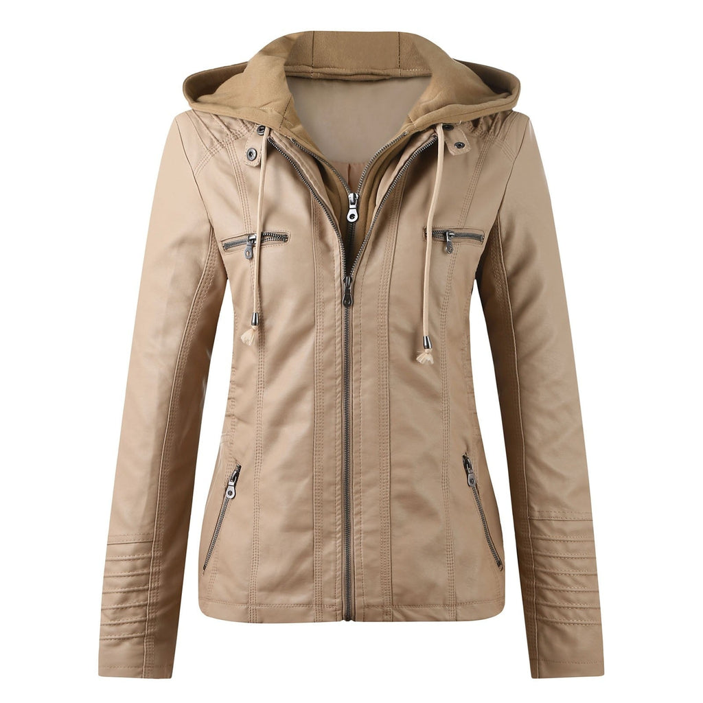 Valenzora | Designer Leather Jacket with Hood