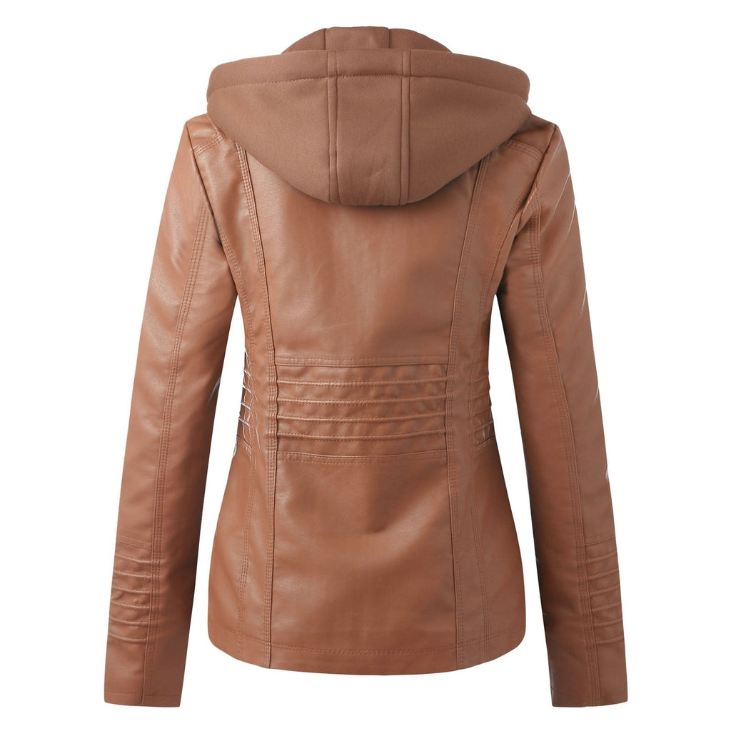 Valenzora | Designer Leather Jacket with Hood