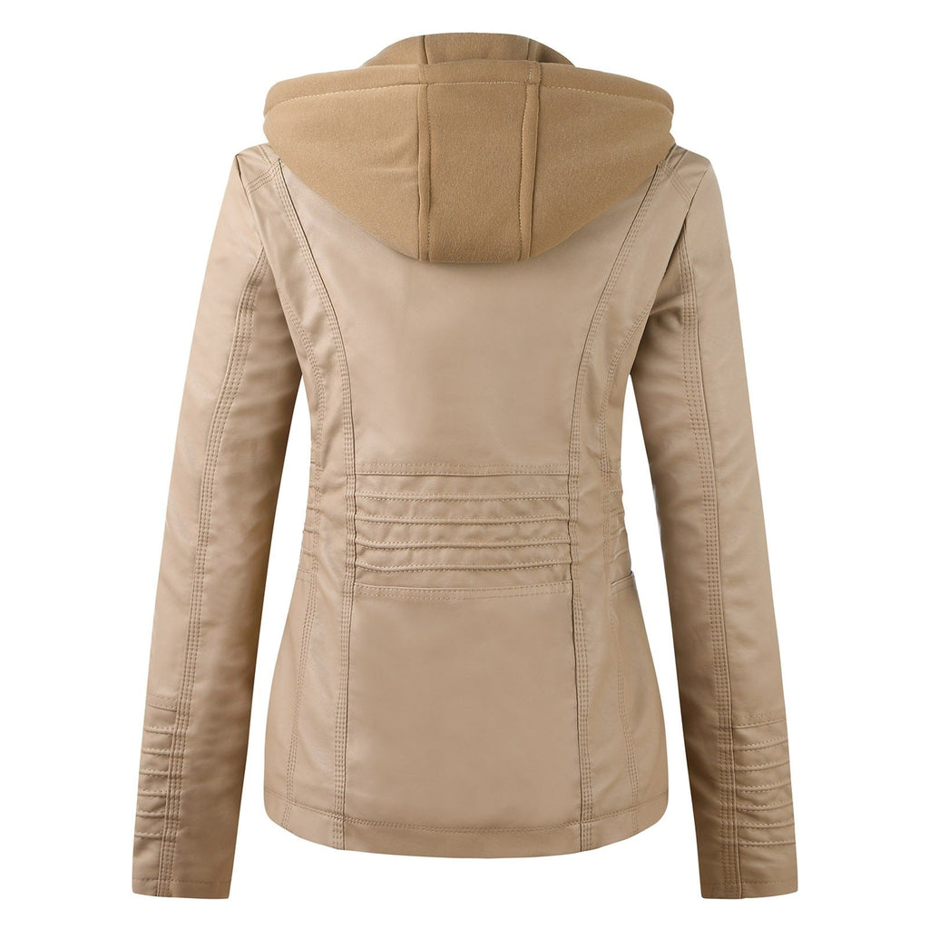 Valenzora | Designer Leather Jacket with Hood