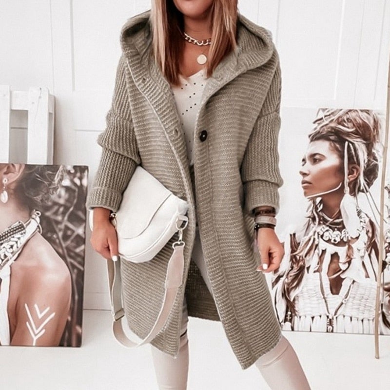 Valenzora | Fashionable cardigan coat with hood