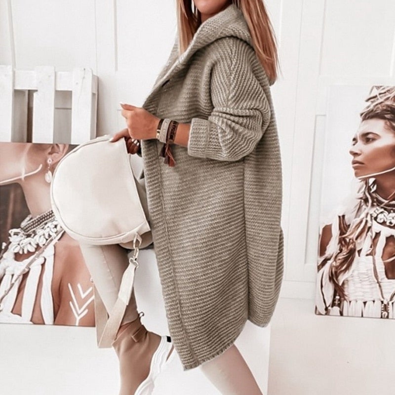 Valenzora | Fashionable cardigan coat with hood
