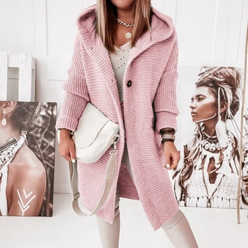 Valenzora | Fashionable cardigan coat with hood