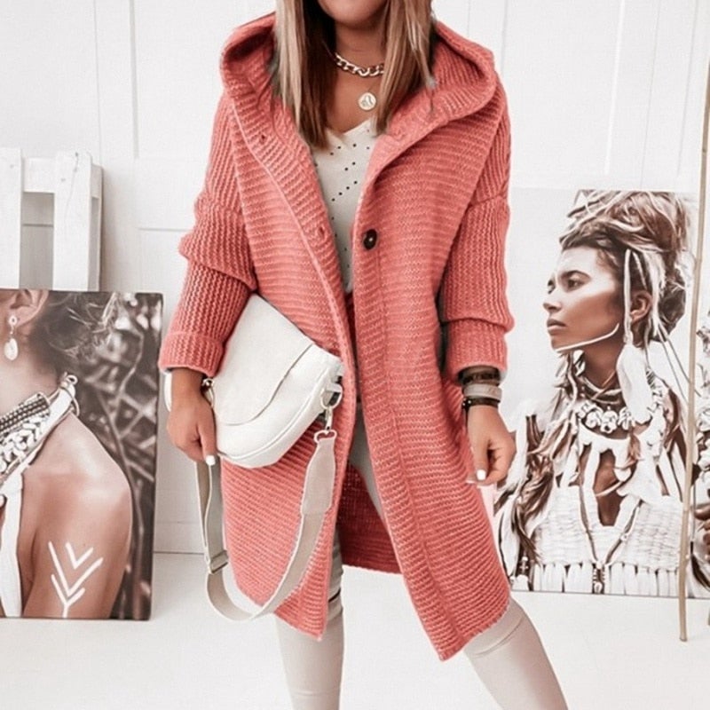 Valenzora | Fashionable cardigan coat with hood