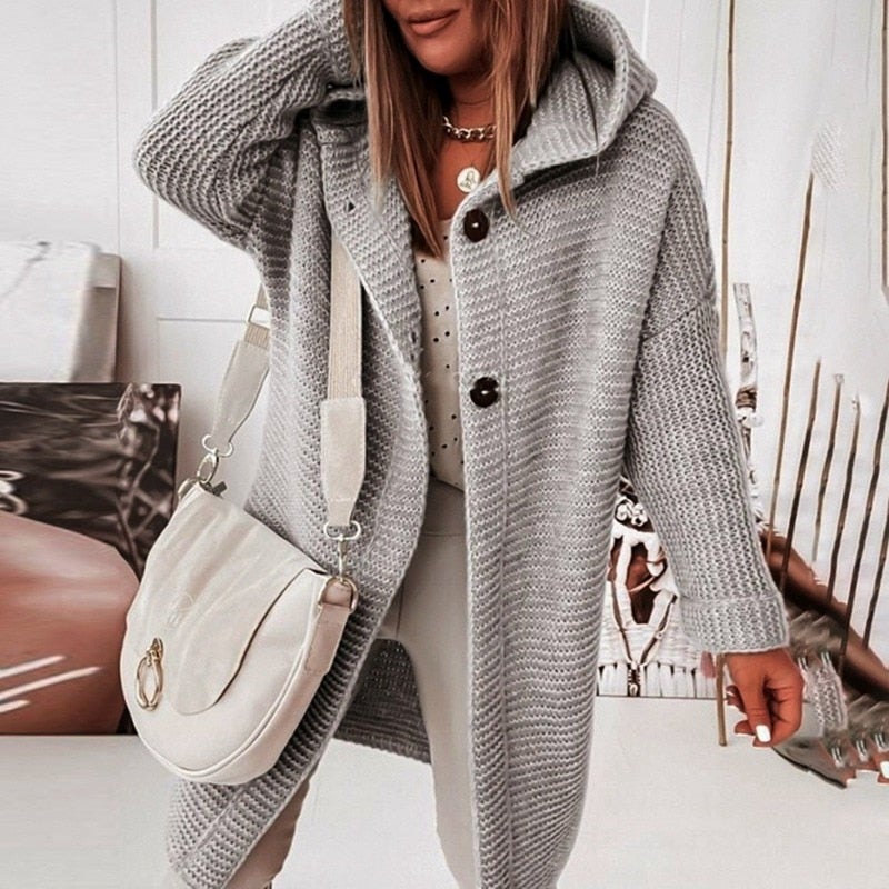 Valenzora | Fashionable cardigan coat with hood