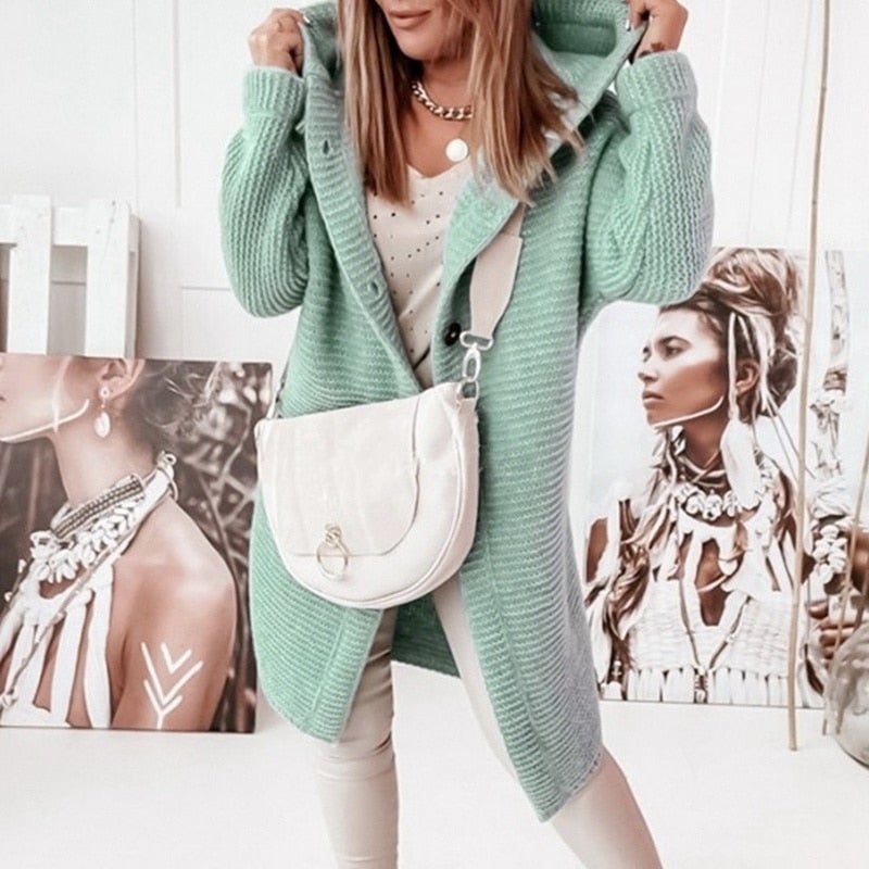 Valenzora | Fashionable cardigan coat with hood